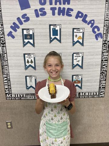 Fourth grade celebrated last week with their annual Pioneer Day celebration! We made edible covered wagons, played pioneer games, watched Little House on the Prairie, and even made our own butter! (Spoiler: it was delicious!) We wrapped up the fun with our Utah History Program where students performed the Virginia Reel for family and friends. It was jolly-good, very merry, howdy-doody fun!