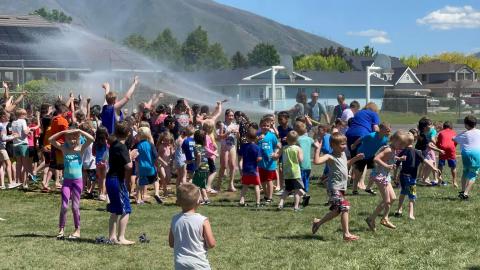 Larsen students have worked so hard through out the school year to reach their goal of reading 1,000,000 minutes.  Well, they accomplished that goal and then some.  Today they got to cash in on their hard work and were able to have a field day.  Students got soaking wet, including being sprayed by the fire truck, with all the fun slides and water games.  Great job students.  Keep up the great reading all summer long!