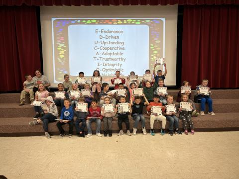 These Larsen students showed great Integrity  and Optimism in the months of March and April.  Great job kids!