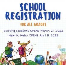 If you have students returning to Larsen Elementary next year,  your registration is going on now.  Here is how to do it:  Go to nebo.edu and click on the "Parent" tab.   Click on "Infinite Campus Parent Portal".   Then go  Go to "Existing Student Registration 22-23"  Click "Start"  New to Nebo families will be able to register beginning April 11th