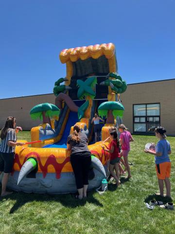Larsen students have worked so hard through out the school year to reach their goal of reading 1,000,000 minutes.  Well, they accomplished that goal and then some.  Today they got to cash in on their hard work and were able to have a field day.  Students got soaking wet, including being sprayed by the fire truck, with all the fun slides and water games.  Great job students.  Keep up the great reading all summer long!
