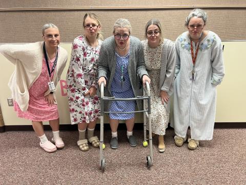 Our second grade celebrated 100 days of school on Friday.  Teachers and students dressed up like they were 100 years old and participated in so many fun activities.  