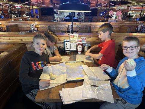 Larsen 5th graders went on a field trip to Texas Roadhouse here in Spanish Fork.   They learned a line dance, made their own bread and had a server race.  Thank you Texas Roadhouse!