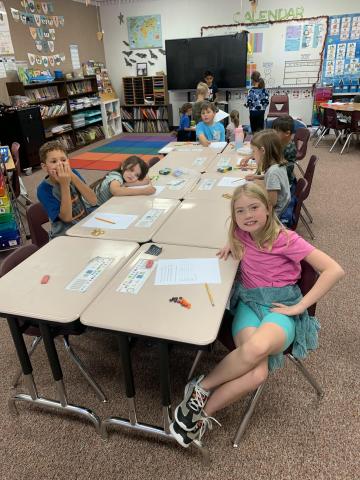 Students in Mrs. Stallings class used skittles to make and learn about bar graphs.  It was a fun way to learn more about math!