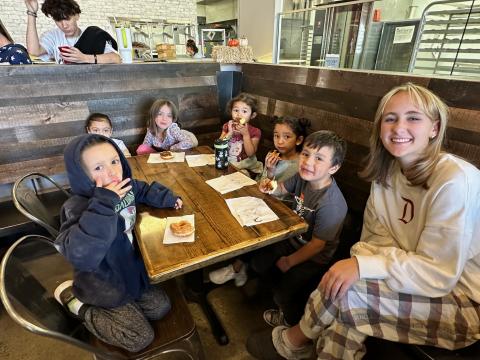 Some of the kindergarten classes got to take a field trip to Donut Run. Derek taught them about how to make donuts, read them a donut story about being kind, and let them each pick a donut! They have been talking about yummy and yucky, and their donuts were definitely yummy!