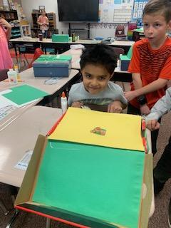 Mrs. Stallings’ class built leprechaun traps. They destroyed our classroom. Unfortunately, we didn’t catch them. Maybe next year!