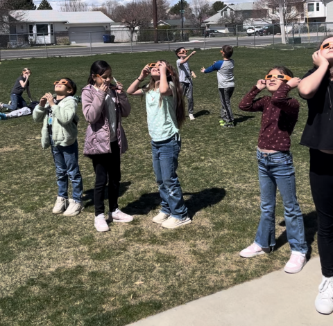 Students and staff had fun going outside with our special glasses to see the eclipse.  
