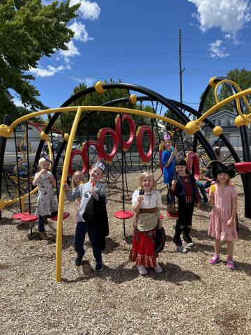 Ahoy, Mateys!  First grade had a Pirate Day celebration. They went on a swashbuckling adventure with a treasure hunt, pirate names, and pirate-themed learning! 