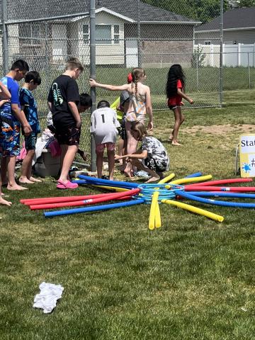  Larsen students reached their goal of reading  1,200,000 minutes this year and got to celebrate with  Field Day!  There were bounce houses, water balloons, games and it all ended with the fire department coming and squirting their hoses.  Congratulations to all the great readers we have at our school!