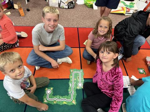 The kindergarten classes got to try their hand at beginning coding this week.  They were lucky to have some help from students from Diamond Fork Middle School.