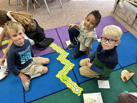 The kindergarten classes got to try their hand at beginning coding this week.  They were lucky to have some help from students from Diamond Fork Middle School.