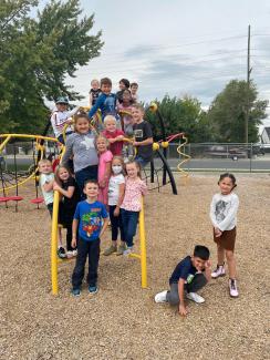 Larsen students are so happy to be back in school with their friends!
