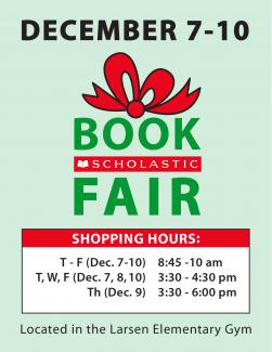 Our book fair is being held December 7-10.