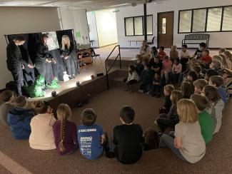 Second graders learned the importance of brushing their teeth twice a day, flossing at least once a day, and making sure to visit the dentist twice a year.  They had a dentist office come and do a puppet show to show how fun it is to take care of our teeth.  