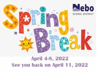 Enjoy your Spring Break on April 4-8, 2022. Life is meant for good friends, inspiring learning, and great adventures. We will see you back on Monday, April 11, 2022.  #RiseUp #NeboHero #NeboSchoolDistrict #StudentSuccess #EmpowerStudents #EngageStudents #FocusOnStudents #LoveUTpublicSchools #UtPol #UtEd #ThankATeacher #LoveTeaching
