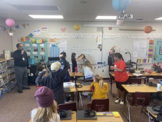 Mr. Sansom spent the afternoon in Mrs. Wilson’s class yesterday teaching the fourth graders about tableaux vivant, or a living, frozen picture. We created our own tableaux featuring a scene from Wonder. It was incredibly cool to think deeply about the characters in this scene, and what their thoughts and feelings were in that moment. Thanks, Mr. Sansom, for doing this drama activity with us! We loved it!  