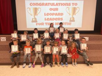 These students were the Leopard Leaders for September.  The were chosen because they showed courage while at school.  Keep up the good work students!