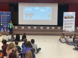 Safe Routes Utah came and visited our school on Friday.  The goal of Safe Routes Utah is to help children get to and from school safely while motivating children to experience the benefits of walking or biking to school.
