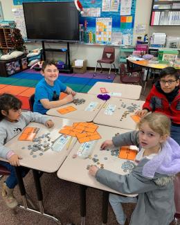 Second grade is loving learning about money! Students had to practice making different amounts using various coins.  