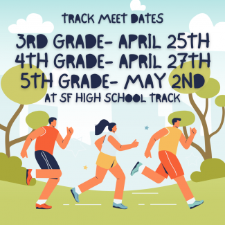Track Meet Dates for 3rd, 4th and 5th Grades