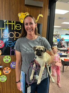 Our own Mrs. Weidlein, along with her her dog Pete the Pug,  came and read some stories to our first grade classes.   The students loved meeting Pete and listening to the stories they shared.  Thanks Mrs. Weidlein and Pete!