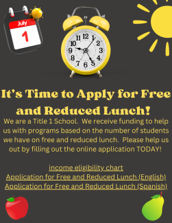 Free and Reduced Lunch Application Reminder