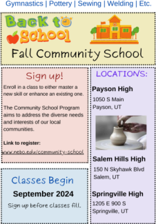 Fall Community School Program Information